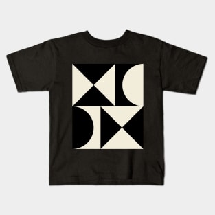 Black & White Abstract Art Minimal Shirt with Pattern style Kids T-Shirt